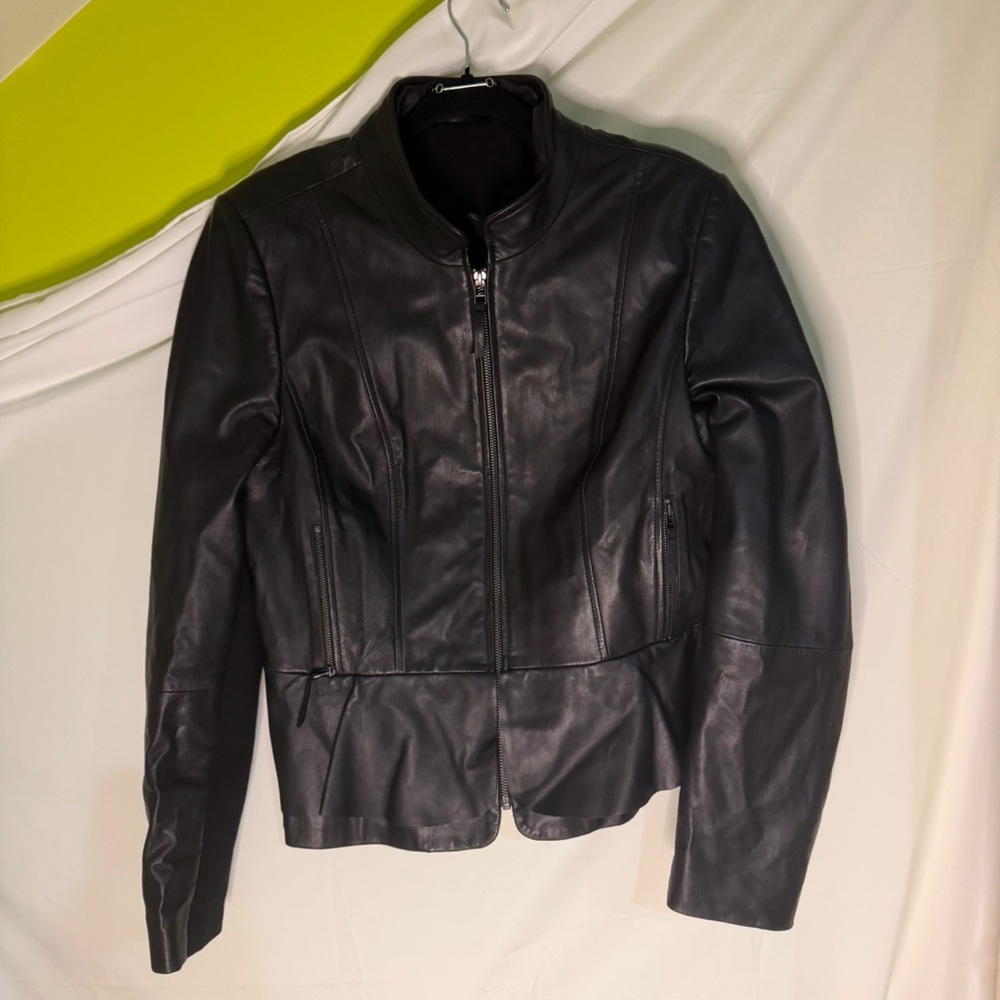 Women’s White House Black Market brand genuine Leather jacket